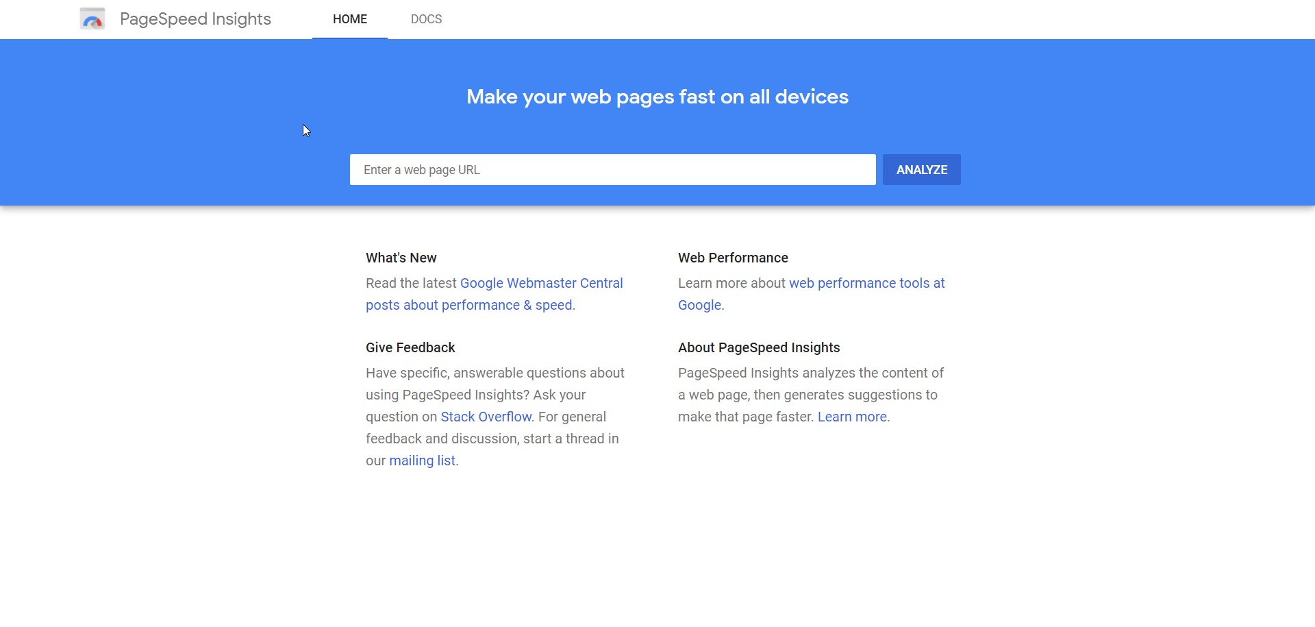 Pagespeed Insights