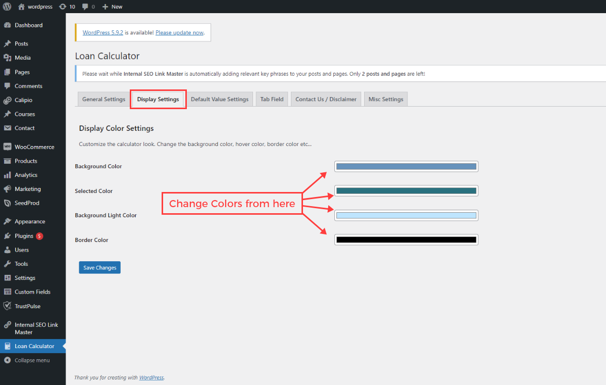 Click on display settings