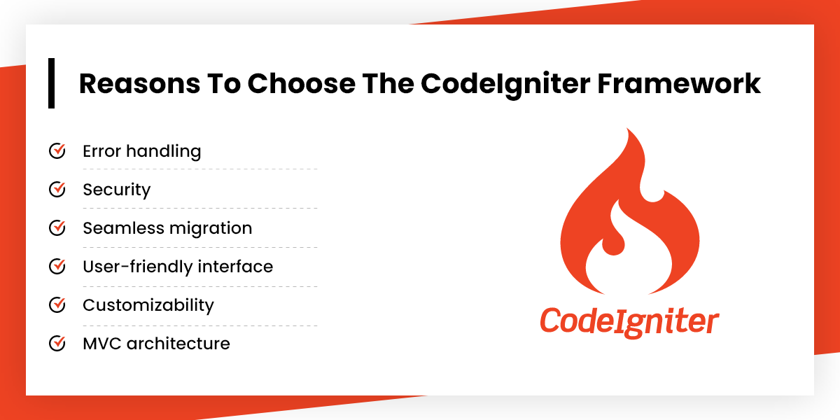 Reasons to choose the CodeIgniter framework